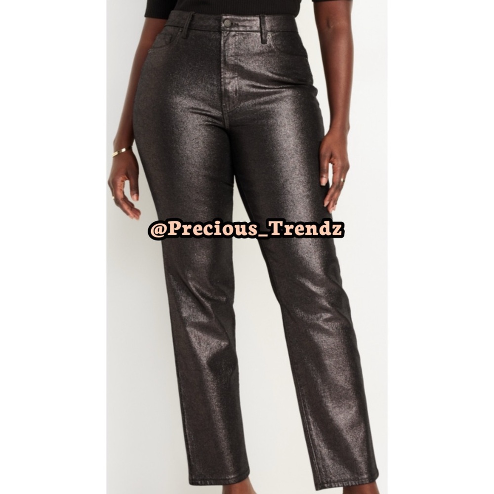 📦 Old Navy High-Waisted Shine OG Straight Ankle Jeans Women’s Size 8